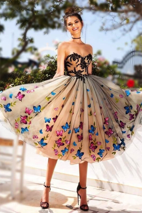 knee length prom dresses